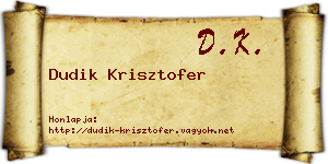 Dudik Krisztofer névjegykártya
