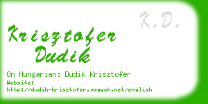 krisztofer dudik business card